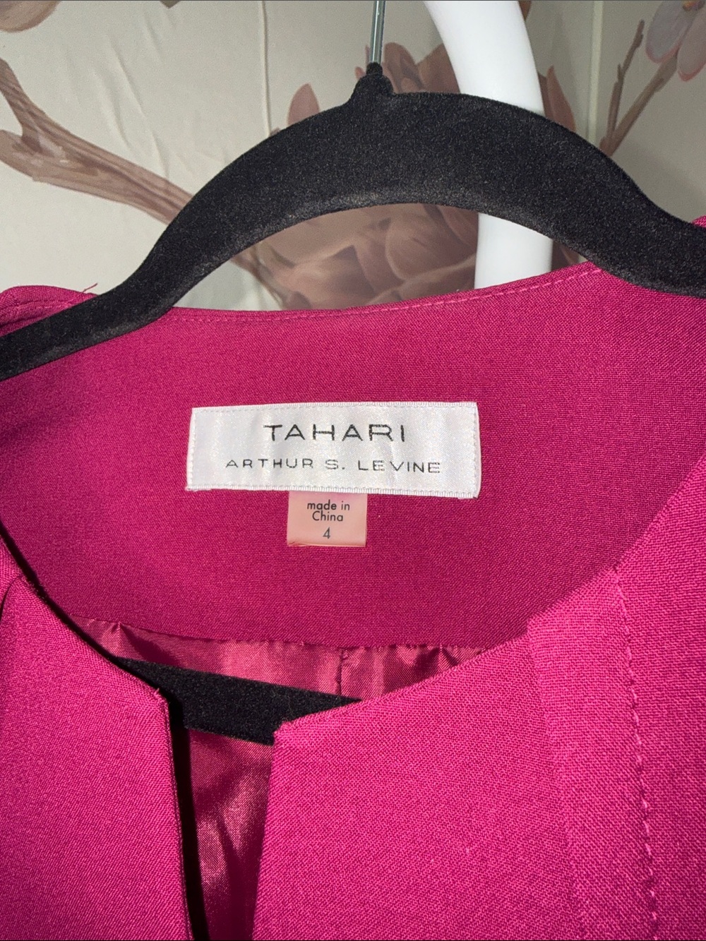 Women's Zip-Front Peplum Jacket in Fuschia Pink - Size 4 - Picture 3 of 4